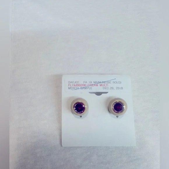 Kate Spade New York Jelly tan  Resin Zircon  color purple‎ Earrings. New - Picture 3 of 3
